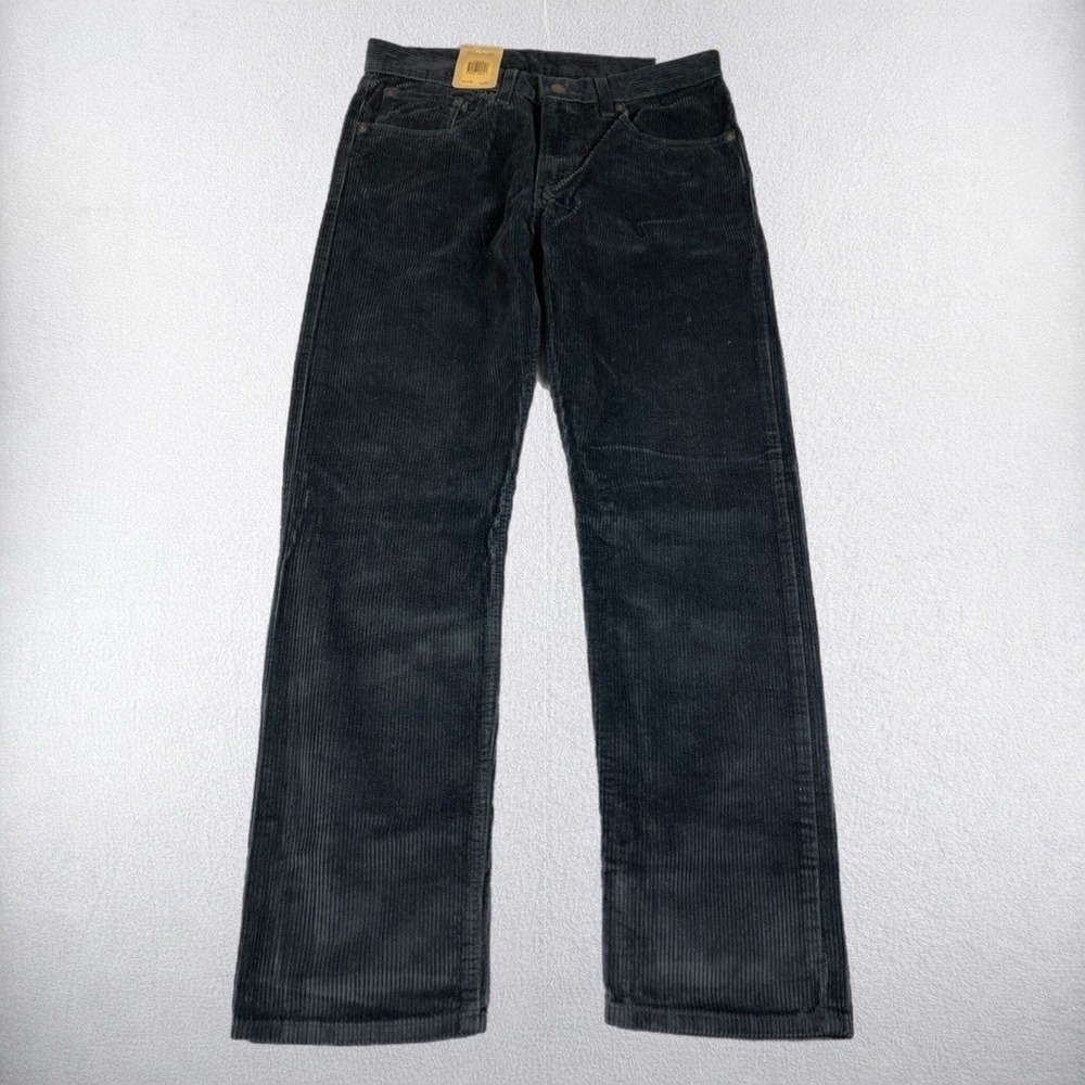 Levi's 502 Corduroy Pants Mens 32x30 Black Regular Taper Fit Irregular